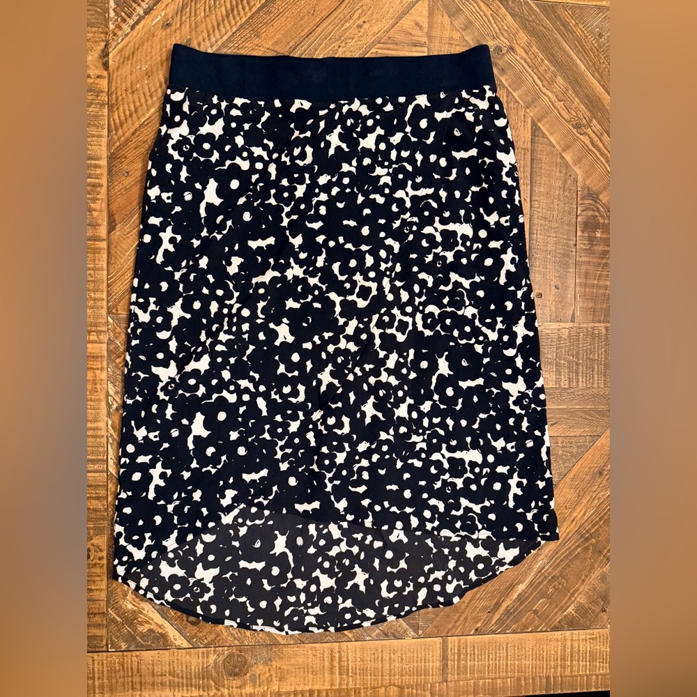CAbi Black and White High-Low Skirt
